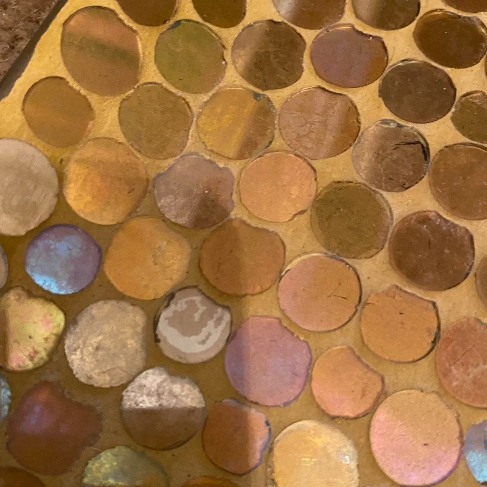 Vanity Tray Gold With mirrored gold circles